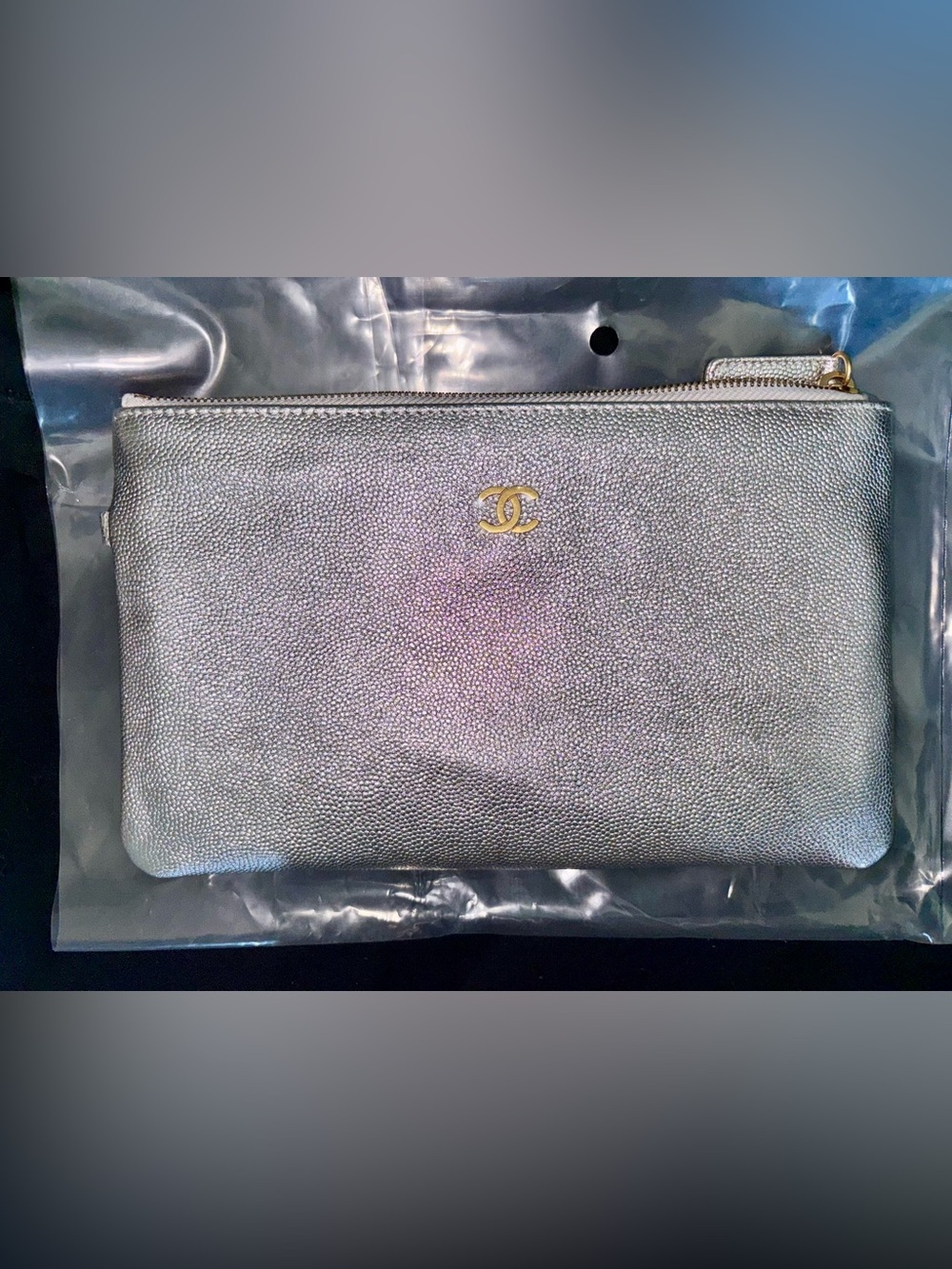 🩶 Silver Coin Purse 🩶 in Calf Skin - Beautiful 8x5